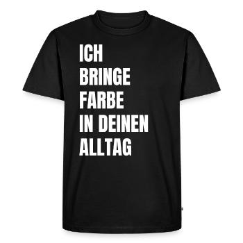 J’amène le peintre peintre papa vernisher - T-shirt Premium bio Homme - noir - Devant - Nico (187cm)