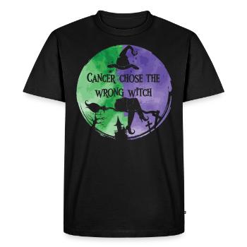 Cancer Sorcière Vert Violet Anal Cancer - T-shirt Premium bio Homme - noir - Devant - Nico (187cm)