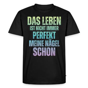 La vie n’est pas toujours parfaite Manucure - T-shirt Premium bio Homme - noir - Devant - Nico (187cm)
