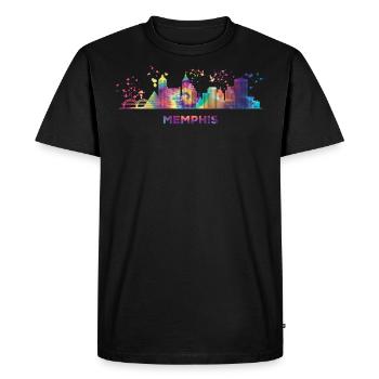 Memphean Skyline Memphis - Men's Premium Organic T-Shirt - black - Front - Nico (187cm)