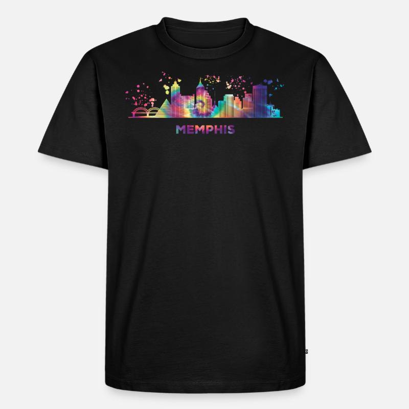 Memphean Skyline Memphis - Männer Premium Bio T-Shirt - Schwarz