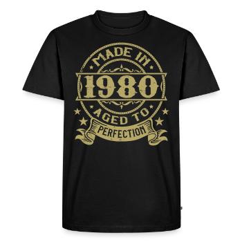 Vintage 1980 Anniversaire 1980 Cadeau 1980 Rétro - T-shirt Premium bio Homme - noir - Devant - Nico (187cm)