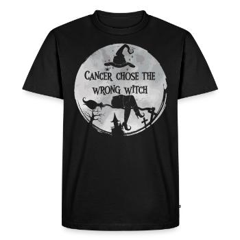 Cancer, Sorcière, Cerveau Gris, Cancer - T-shirt Premium bio Homme - noir - Devant - Nico (187cm)