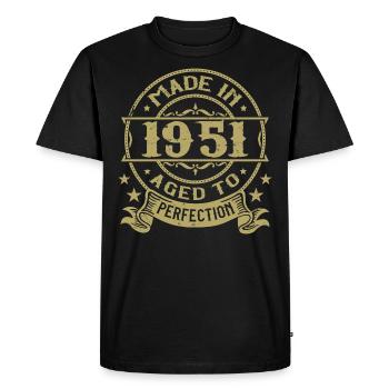 Vintage 1951 Anniversaire 1951 Cadeau 1951 Rétro - T-shirt Premium bio Homme - noir - Devant - Nico (187cm)