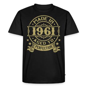 Vintage 1961 Birthday 1961 Retro Gift - Men's Premium Organic T-Shirt - black - Front - Nico (187cm)