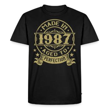 Vintage 1987 Anniversaire 1987 Cadeau 1987 Rétro - T-shirt Premium bio Homme - noir - Devant - Nico (187cm)
