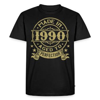 Vintage 1990 Anniversaire 1990 Cadeau 1990 Rétro - T-shirt Premium bio Homme - noir - Devant - Nico (187cm)