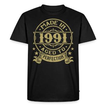 Vintage 1991 Anniversaire 1991 Cadeau 1991 Rétro - T-shirt Premium bio Homme - noir - Devant - Nico (187cm)