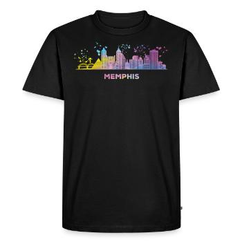 Memphean Skyline Memphis - Men's Premium Organic T-Shirt - black - Front - Nico (187cm)