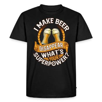 Je fais disparaître la bière Bière - T-shirt Premium bio Homme - noir - Devant - Nico (187cm)