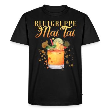 Groupe sanguin Mai Tai Enterrement de vie de jeune fille Barman - T-shirt Premium bio Homme - noir - Devant - Nico (187cm)