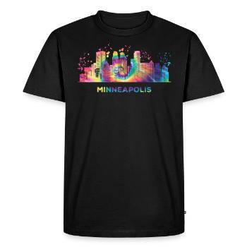 Minneapolitan Skyline Minneapolis - Men's Premium Organic T-Shirt - black - Front - Nico (187cm)