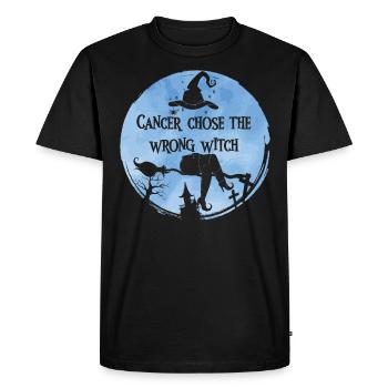 Cancer Sorcière Bleu Clair Cancer de la Prostate - T-shirt Premium bio Homme - noir - Devant - Nico (187cm)