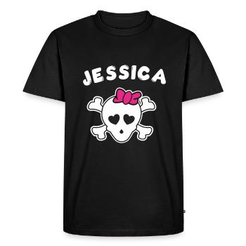 Design Pirate Jessica pour filles et femmes - T-shirt Premium bio Homme - noir - Devant - Nico (187cm)
