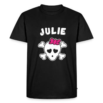 Design Pirate Julie pour filles et femmes - T-shirt Premium bio Homme - noir - Devant - Nico (187cm)