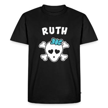 Pirate Ruth Design pour les filles et les femmes - T-shirt Premium bio Homme - noir - Devant - Nico (187cm)