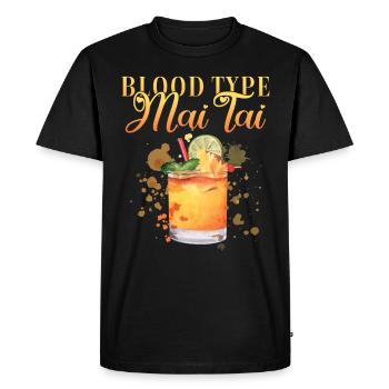 Groupe sanguin Mai Tai Enterrement de vie de jeune fille Barman - T-shirt Premium bio Homme - noir - Devant - Nico (187cm)