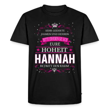 Votre Altesse Hannah entre dans la pièce - T-shirt Premium bio Homme - noir - Devant - Nico (187cm)