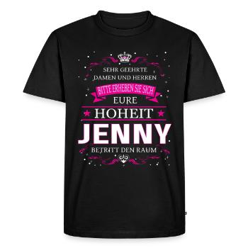 Eure Hoheit Jenny betritt den Raum - Männer Premium Bio T-Shirt - Schwarz - Vorne - Nico (187cm)