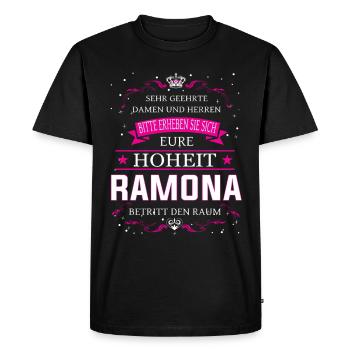Votre Altesse Ramona entre dans la pièce - T-shirt Premium bio Homme - noir - Devant - Nico (187cm)