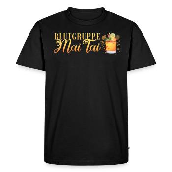 Groupe sanguin Mai Tai Enterrement de vie de jeune fille Barman - T-shirt Premium bio Homme - noir - Devant - Nico (187cm)