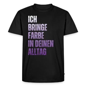 J’amène le peintre peintre papa vernisher - T-shirt Premium bio Homme - noir - Devant - Nico (187cm)