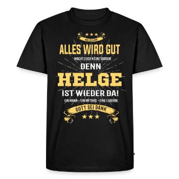 Everything will be alright, because Helge Ist da Outfit - Men's Premium Organic T-Shirt - black - Front - Nico (187cm)
