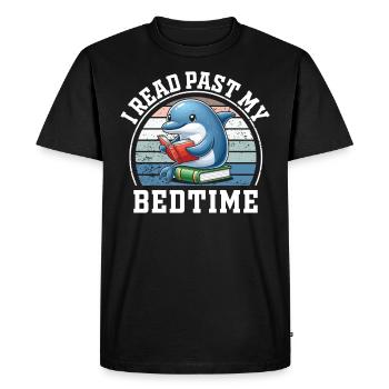 Je lis après le coucher lire dauphin - T-shirt Premium bio Homme - noir - Devant - Nico (187cm)