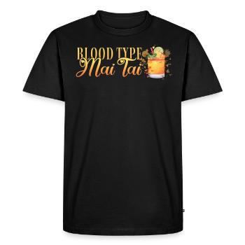 Groupe sanguin Mai Tai Enterrement de vie de jeune fille Barman - T-shirt Premium bio Homme - noir - Devant - Nico (187cm)
