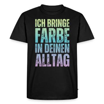 J’amène le peintre peintre papa vernisher - T-shirt Premium bio Homme - noir - Devant - Nico (187cm)
