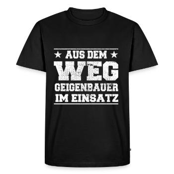Out of the Way Luthiers in Action Design - Men's Premium Organic T-Shirt - black - Front - Nico (187cm)