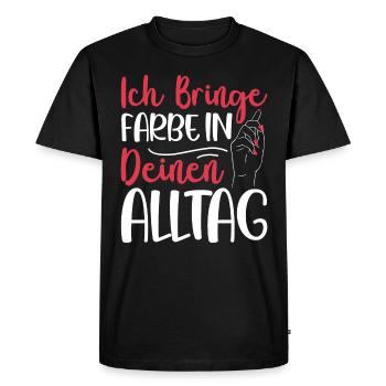 J’amène le peintre peintre papa vernisher - T-shirt Premium bio Homme - noir - Devant - Nico (187cm)