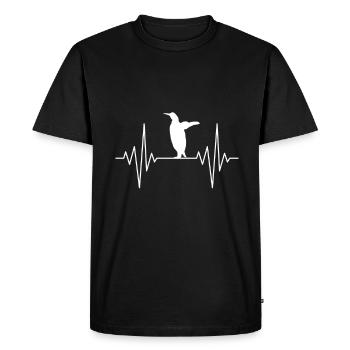 Mon cœur dort pour Penguin Design - T-shirt Premium bio Homme - noir - Devant - Nico (187cm)
