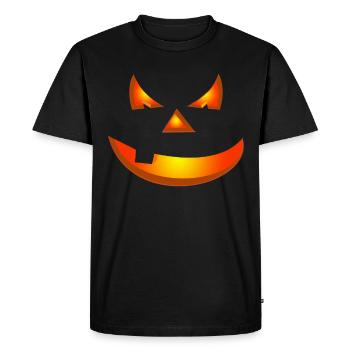 Happy Halloween Pumpkin Face - Men's Premium Organic T-Shirt - black - Front - Nico (187cm)