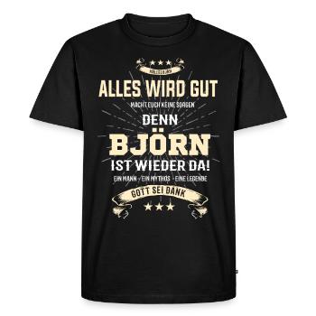 Tout va bien se passer, parce que Björn Ist da Outfit - T-shirt Premium bio Homme - noir - Devant - Nico (187cm)