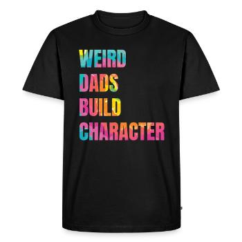 Papas bizarres Maquillage Personnage Drôle Papa - T-shirt Premium bio Homme - noir - Devant - Nico (187cm)