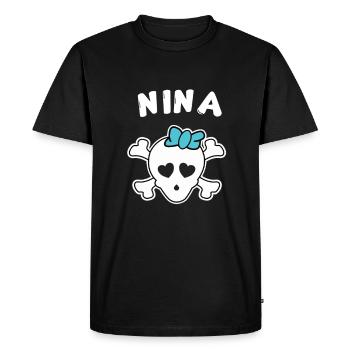 Pirate Nina Design for Girls and Women - Men's Premium Organic T-Shirt - black - Front - Nico (187cm)