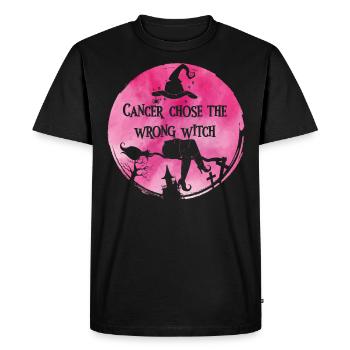 Cancer Sorcière Rose Cancer du sein - T-shirt Premium bio Homme - noir - Devant - Nico (187cm)