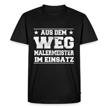 Out of the Way Master Painter in Action Design - Men's Premium Organic T-Shirt - black - Front - Nico (187cm)