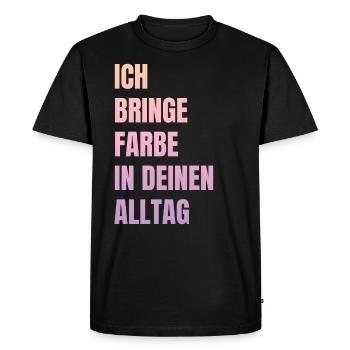 J’amène Peintre de peinture Papa Vernisseur - T-shirt Premium bio Homme - noir - Devant - Nico (187cm)