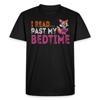Je lis Lesefuchs après le coucher - T-shirt Premium bio Homme - noir - Devant - Nico (187cm)