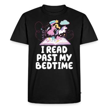 Je lis licorne après le coucher - T-shirt Premium bio Homme - noir - Devant - Nico (187cm)