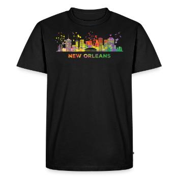Skyline de la Nouvelle-Orléans Nouvelle-Orléans - T-shirt Premium bio Homme - noir - Devant - Nico (187cm)