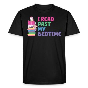 Je lis licorne après le coucher - T-shirt Premium bio Homme - noir - Devant - Nico (187cm)