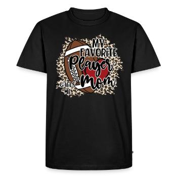 Ma joueuse préférée m’appelle Mama Football - T-shirt Premium bio Homme - noir - Devant - Nico (187cm)