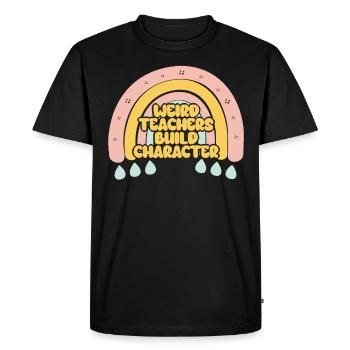 Weird Teachers Build Character Teacher - Men's Premium Organic T-Shirt - black - Front - Nico (187cm)