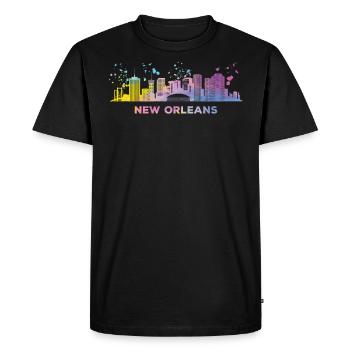 Skyline de la Nouvelle-Orléans Nouvelle-Orléans - T-shirt Premium bio Homme - noir - Devant - Nico (187cm)