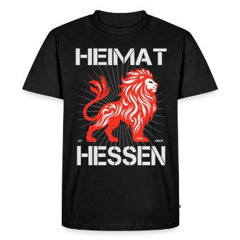Home Hesse, Design avec les Lions de Hesse - T-shirt Premium bio Homme - noir - Devant - Nico (187cm)