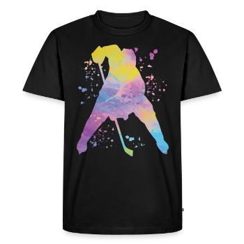 Eishockeyspieler Jungen Eishockey - Men's Premium Organic T-Shirt - black - Front - Nico (187cm)