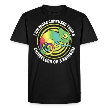 Je suis plus confus qu’un caméléon - T-shirt Premium bio Homme - noir - Devant - Nico (187cm)